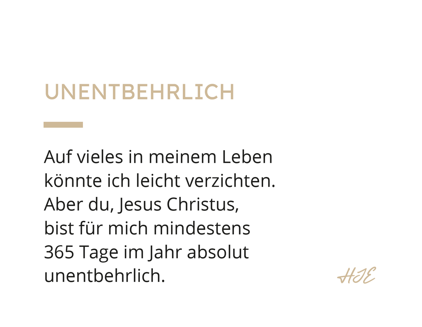 Du bist für mich unentbehrlich (für mindestens 365 Tage im Jahr) | ecksteinproduction.de