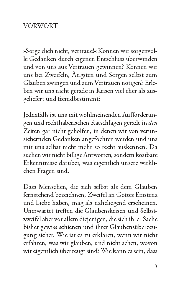 Sorge dich nicht, vertraue (Gedanken, die tragen)