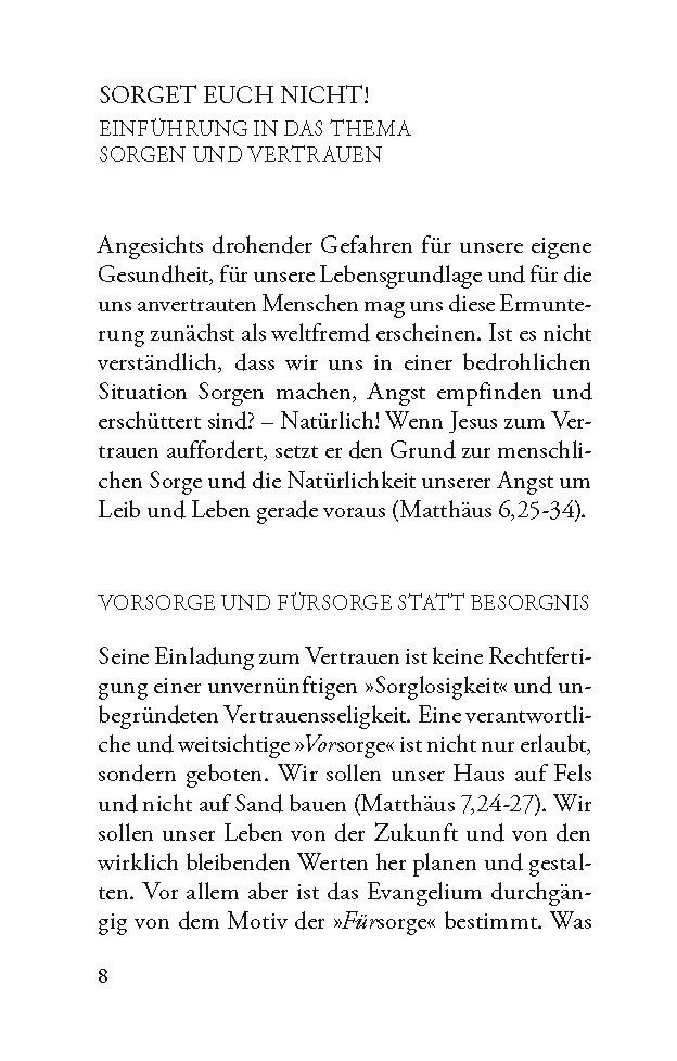 Sorge dich nicht, vertraue (Gedanken, die tragen)
