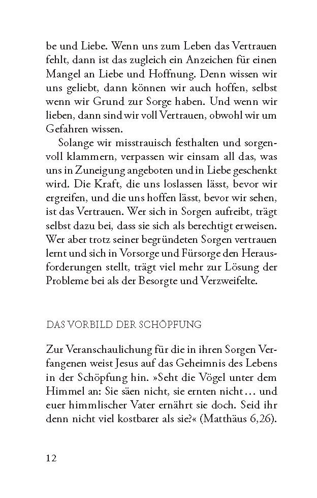 Sorge dich nicht, vertraue (Gedanken, die tragen)