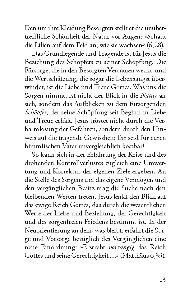 Sorge dich nicht, vertraue (Gedanken, die tragen)