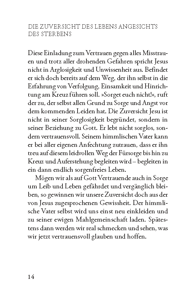 Sorge dich nicht, vertraue (Gedanken, die tragen)